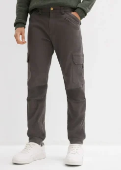 Pantalón tipo cargo de algodón puro con corte relajado, tapered