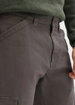 Pantalón tipo cargo de algodón puro con corte relajado, tapered