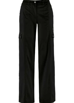 Pantalón tipo cargo de algodón, mid waist