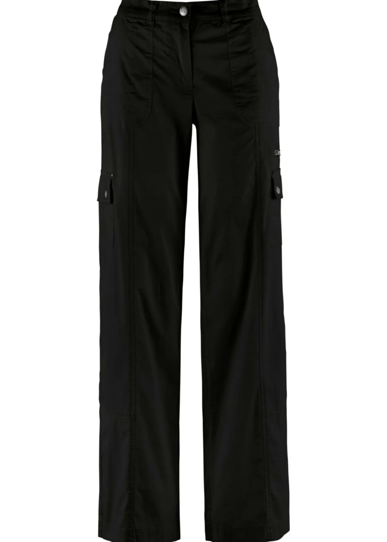 Pantalón tipo cargo de algodón, mid waist