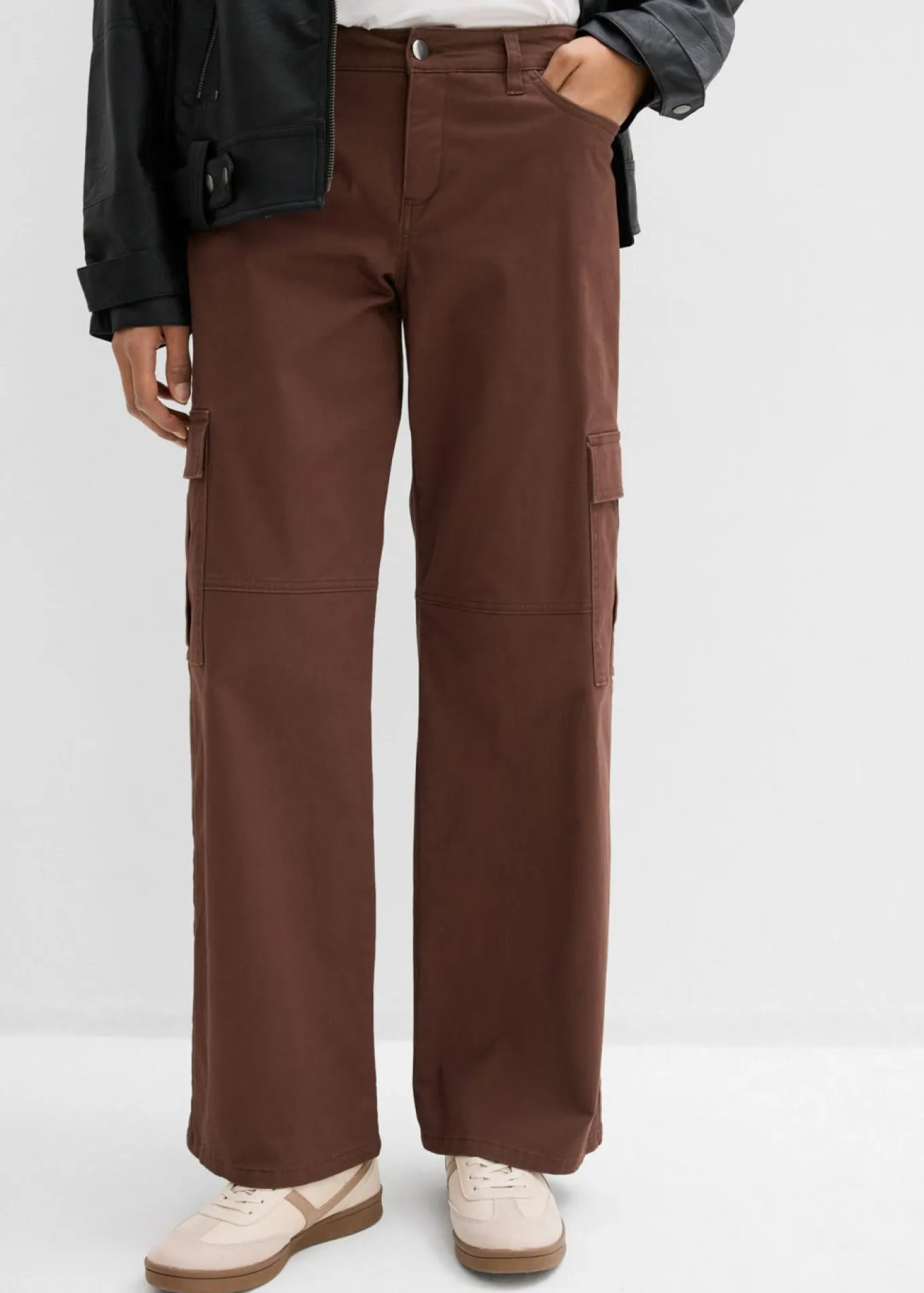 Pantalón tipo cargo de mezcla de algodón elástico