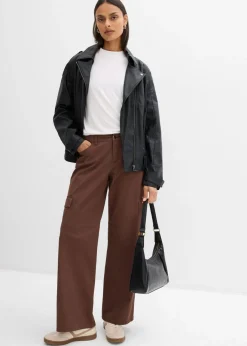Pantalón tipo cargo de mezcla de algodón elástico