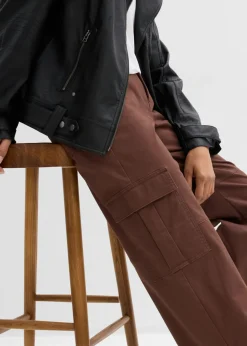 Pantalón tipo cargo de mezcla de algodón elástico