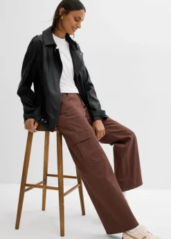 Pantalón tipo cargo de mezcla de algodón elástico