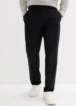 Pantalón tipo chino de algodón puro con cinturilla elástica y corte relajado
