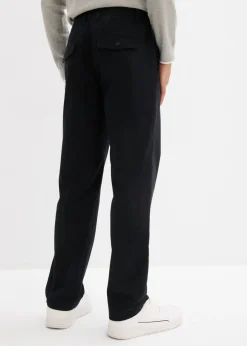 Pantalón tipo chino de algodón puro con cinturilla elástica y corte relajado