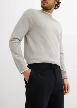 Pantalón tipo chino de algodón puro con cinturilla elástica y corte relajado