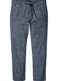 Pantalón tipo chino de cambray con corte recto y regular