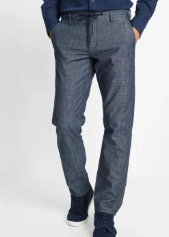 Pantalón tipo chino de cambray con corte recto y regular