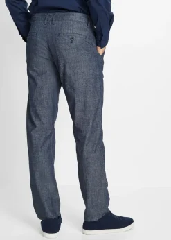 Pantalón tipo chino de cambray con corte recto y regular
