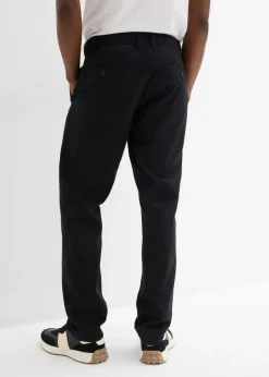 Pantalón tipo chino de lino puro con corte recto y regular