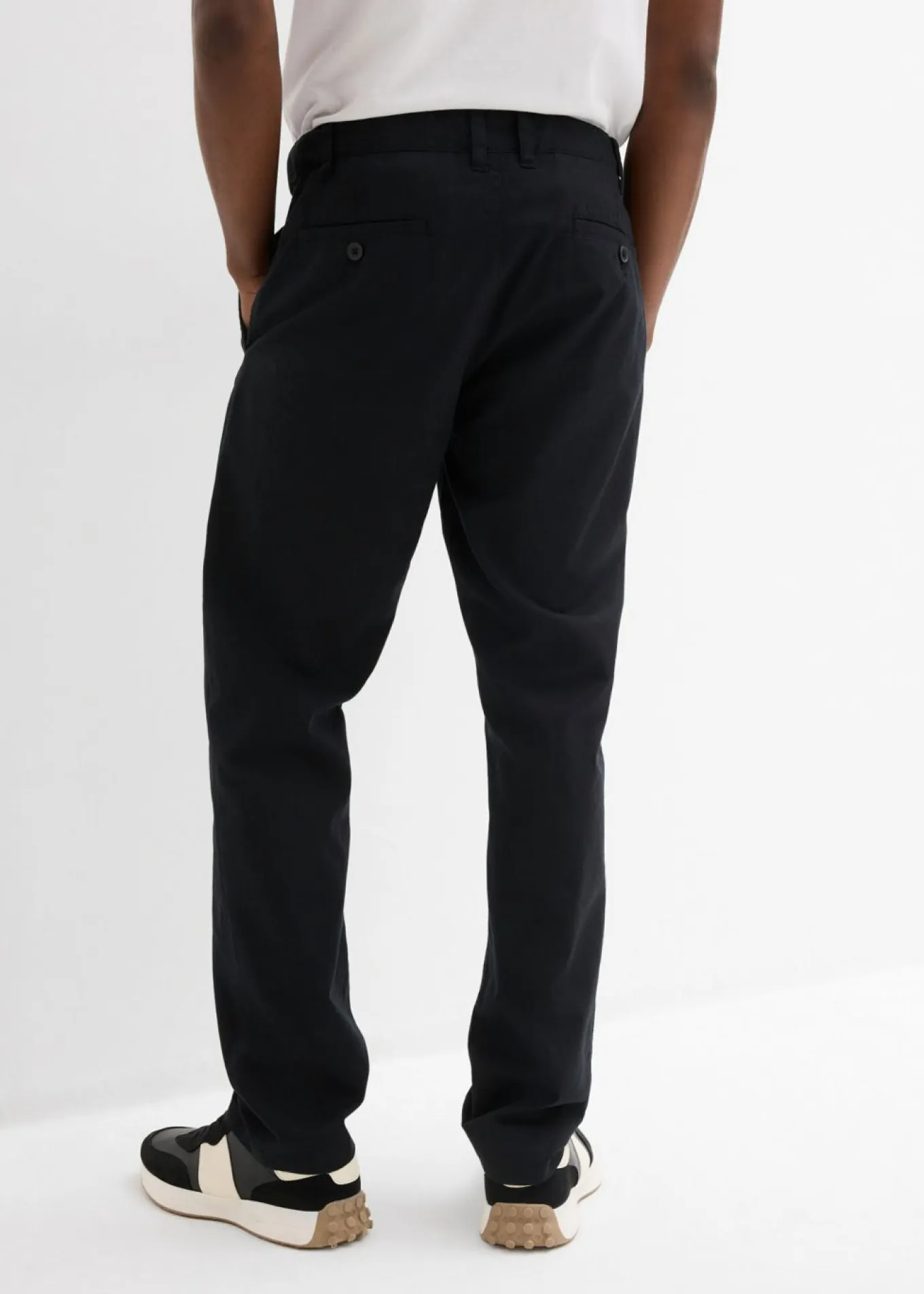 Pantalón tipo chino de lino puro con corte recto y regular