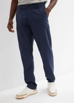 Pantalón tipo chino de lino puro con corte recto y regular