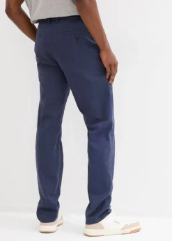 Pantalón tipo chino de lino puro con corte recto y regular