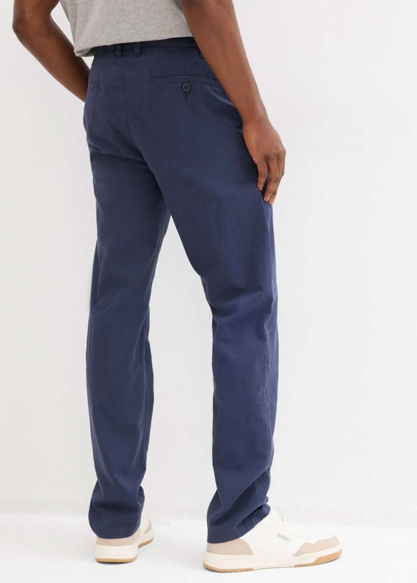 Pantalón tipo chino de lino puro con corte recto y regular