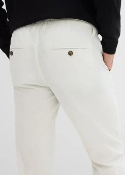 Pantalón tipo chino de mezcla de lino ligero con corte regular y forma recta
