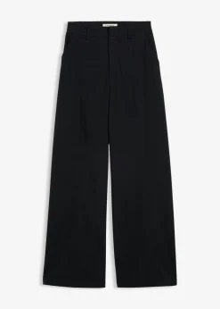 Pantalón tipo Marlene de mezcla de viscosa con cintura alta