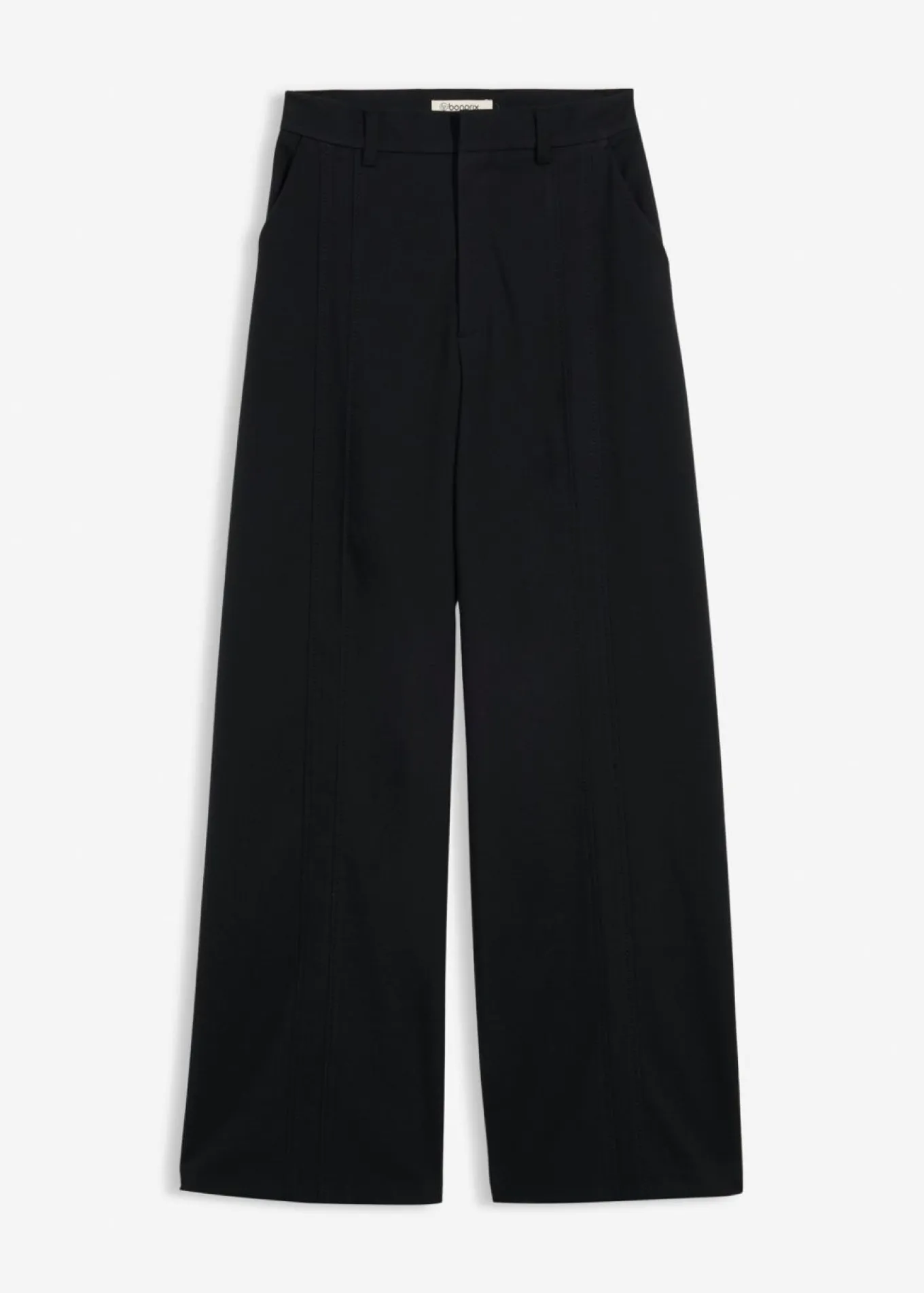 Pantalón tipo Marlene de mezcla de viscosa con cintura alta