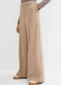 Pantalón tipo Marlene de mezcla de viscosa con cintura alta