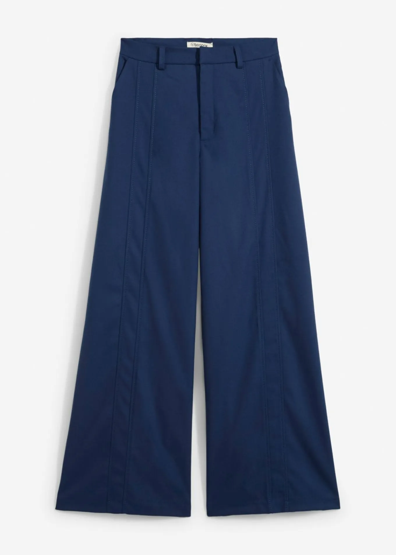 Pantalón tipo Marlene de mezcla de viscosa con cintura alta