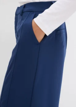 Pantalón tipo Marlene de mezcla de viscosa con cintura alta