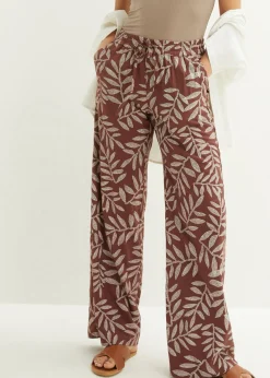 Pantalón tipo palazzo de viscosa sostenible con estampado