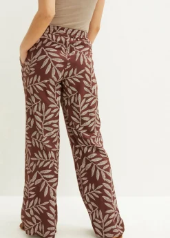 Pantalón tipo palazzo de viscosa sostenible con estampado