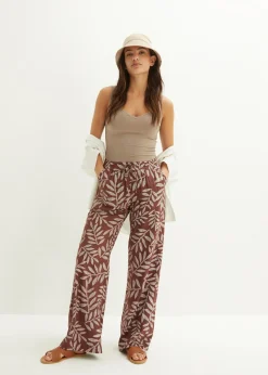 Pantalón tipo palazzo de viscosa sostenible con estampado