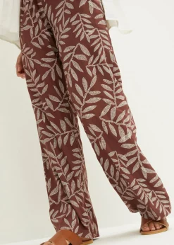 Pantalón tipo palazzo de viscosa sostenible con estampado