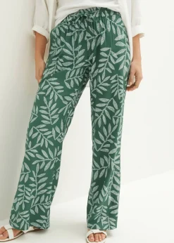 Pantalón tipo palazzo de viscosa sostenible con estampado