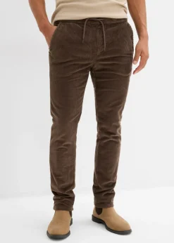 Pantalón térmico de pana con corte regular, forro de franela y diseño recto