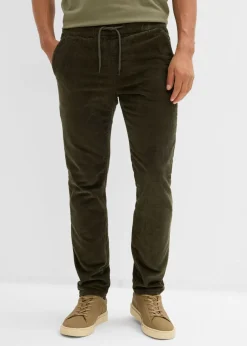Pantalón térmico de pana con corte regular, forro de franela y diseño recto