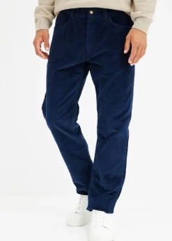 Pantalón térmico de pana con corte informal, forro de franela y diseño recto