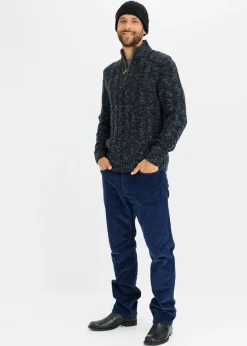 Pantalón térmico de pana con corte informal, forro de franela y diseño recto