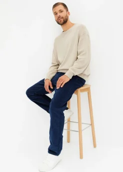 Pantalón térmico de pana con corte informal, forro de franela y diseño recto