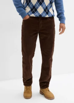 Pantalón térmico de pana con corte informal, forro de franela y diseño recto