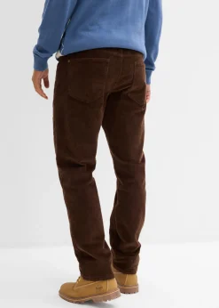 Pantalón térmico de pana con corte informal, forro de franela y diseño recto