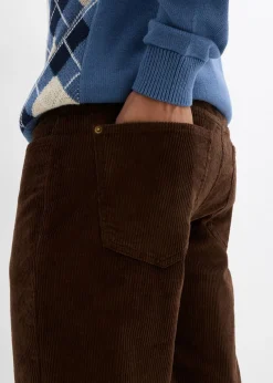 Pantalón térmico de pana con corte informal, forro de franela y diseño recto