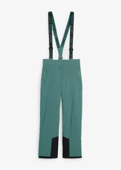 Pantalón térmico funcional de esquí con tirantes desmontables, material impermeable y corte recto