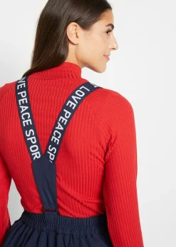 Pantalón térmico funcional de esquí con tirantes desmontables, material impermeable y corte recto