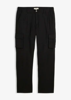 Pantalón térmico tipo cargo, relaxed fit, con forro de franela y cintura cómoda, straight