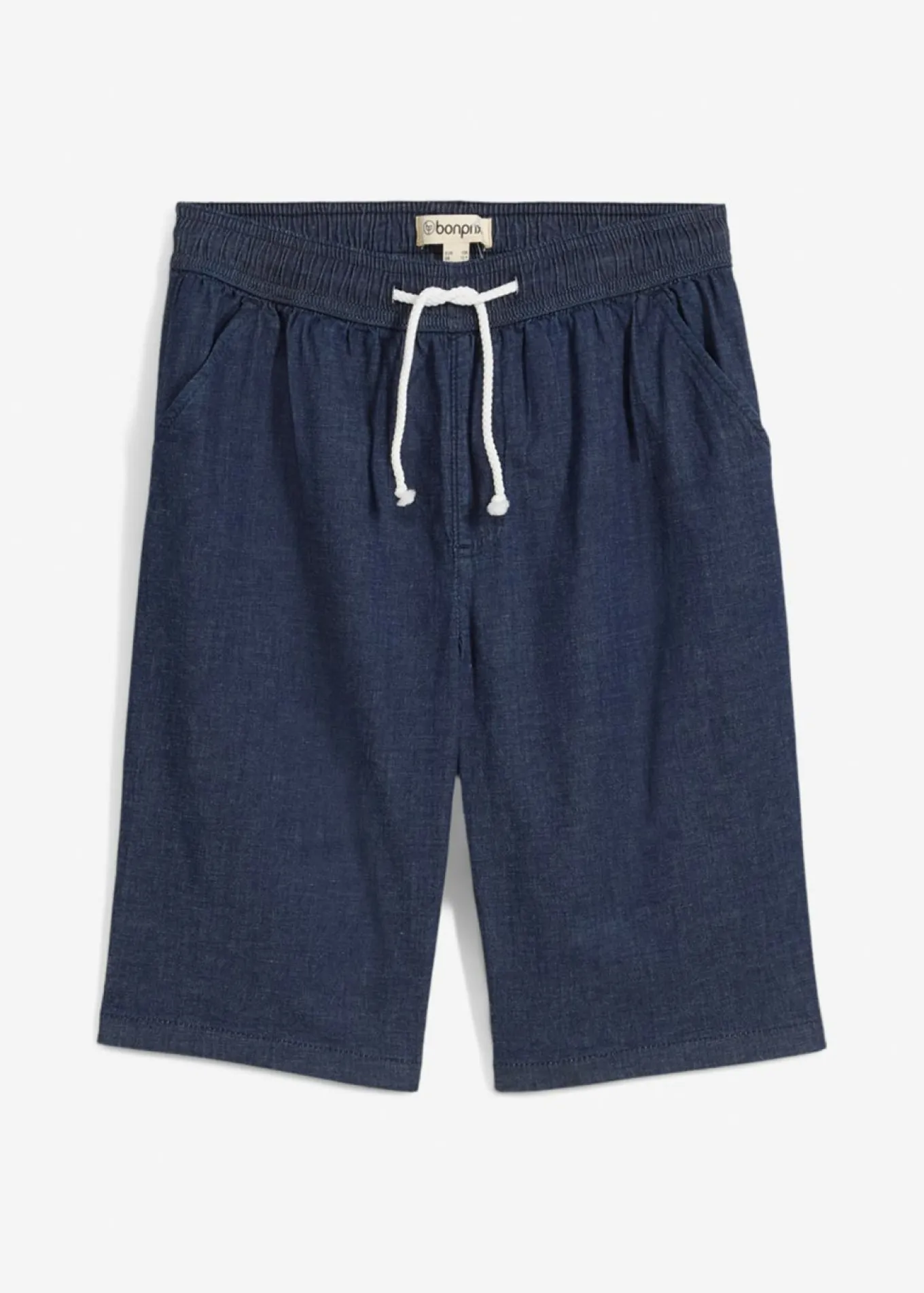 Pantalón vaquero corto elástico sin cierre con corte regular