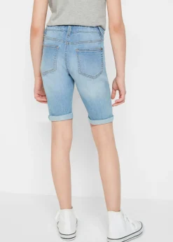 Pantalón vaquero corto elástico con talle medio