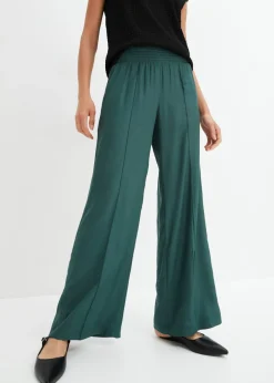 Pantalones slip-on de crepé de viscosa fluido