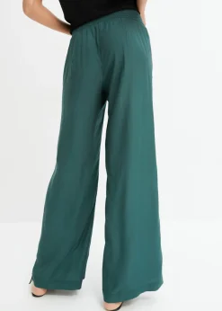 Pantalones slip-on de crepé de viscosa fluido