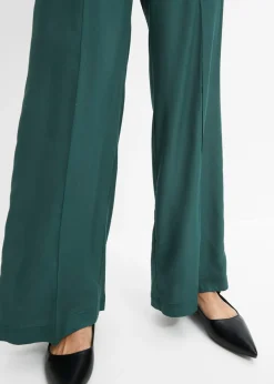 Pantalones slip-on de crepé de viscosa fluido