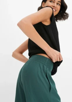 Pantalones slip-on de crepé de viscosa fluido