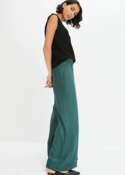 Pantalones slip-on de crepé de viscosa fluido