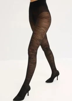 Pantis con diseño floral de rejilla