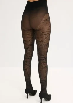 Pantis con diseño floral de rejilla